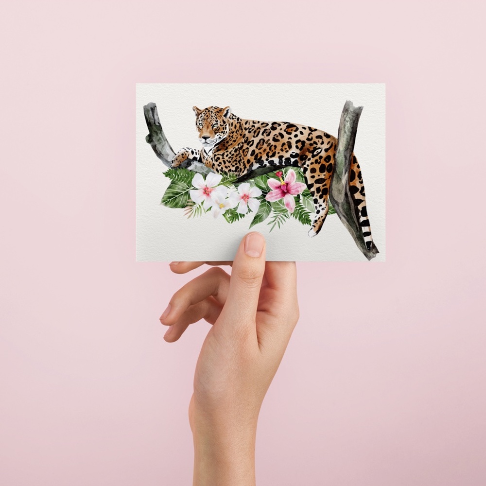 Jaguar Watercolor Illustration Wall Art Print Poster Unframed - Picture 8 of 10